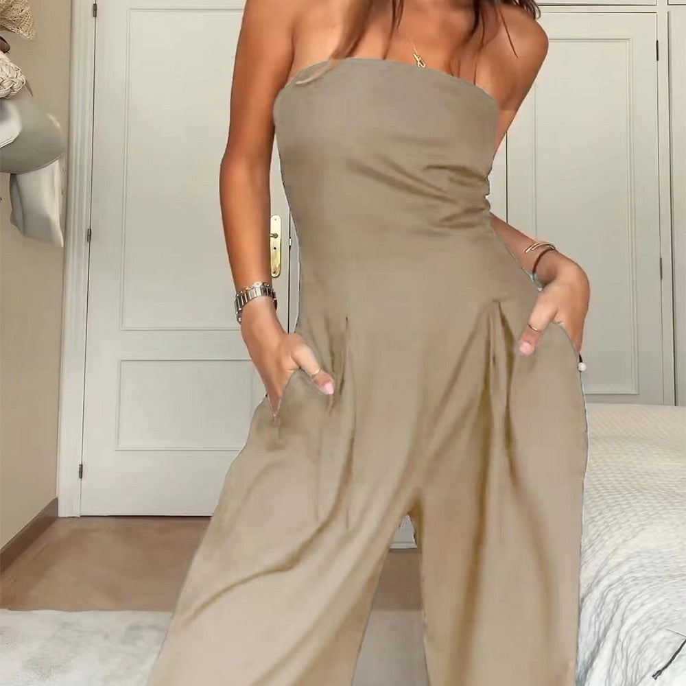 Avaya Strapless Wide-Leg Jumpsuit