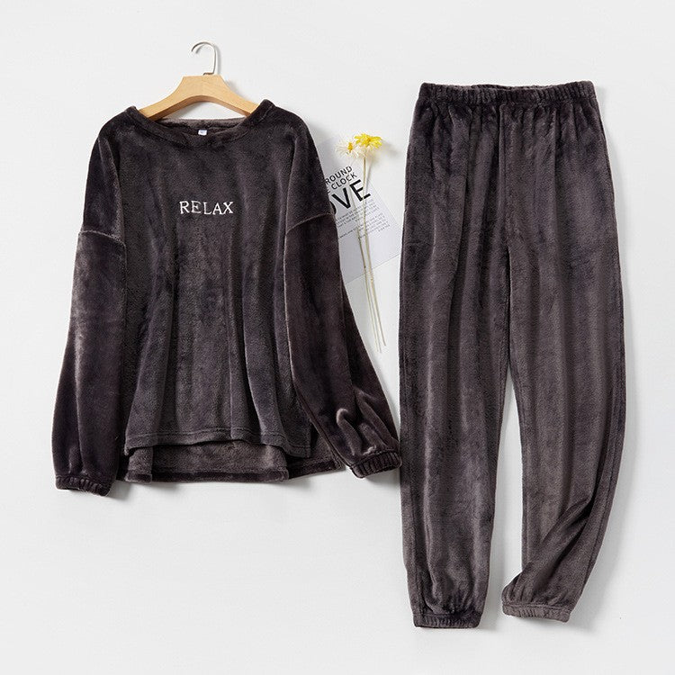 Veluna Flannel Couple Pajama Set