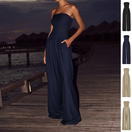Avaya Strapless Wide-Leg Jumpsuit