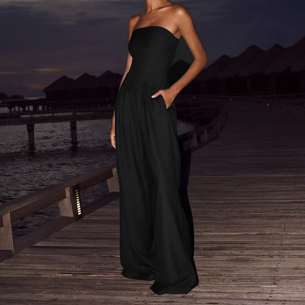 Avaya Strapless Wide-Leg Jumpsuit