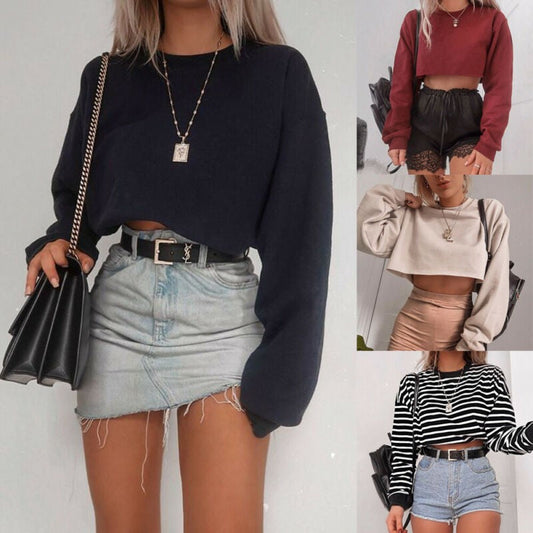 Kavara Cotton Crop Long Sleeve