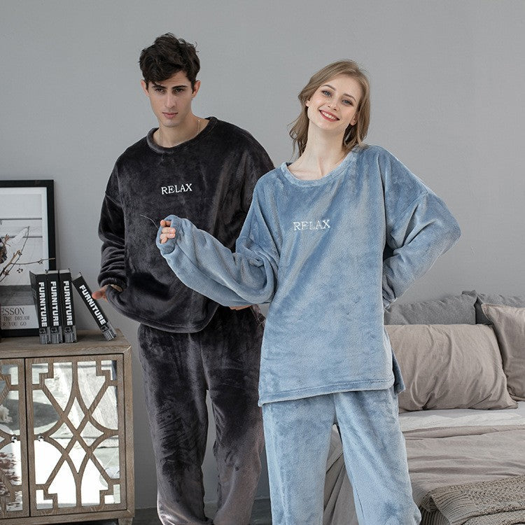 Veluna Flannel Couple Pajama Set