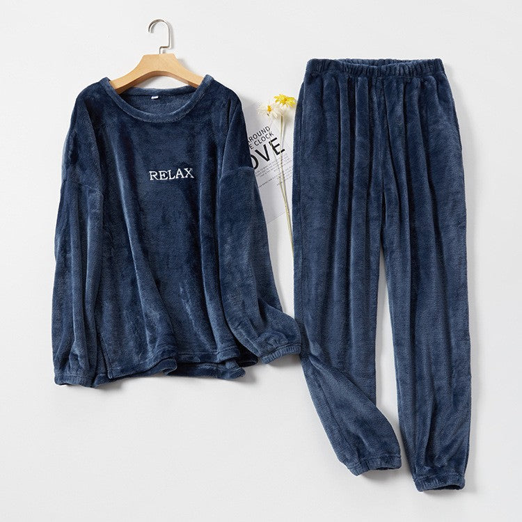 Veluna Flannel Couple Pajama Set