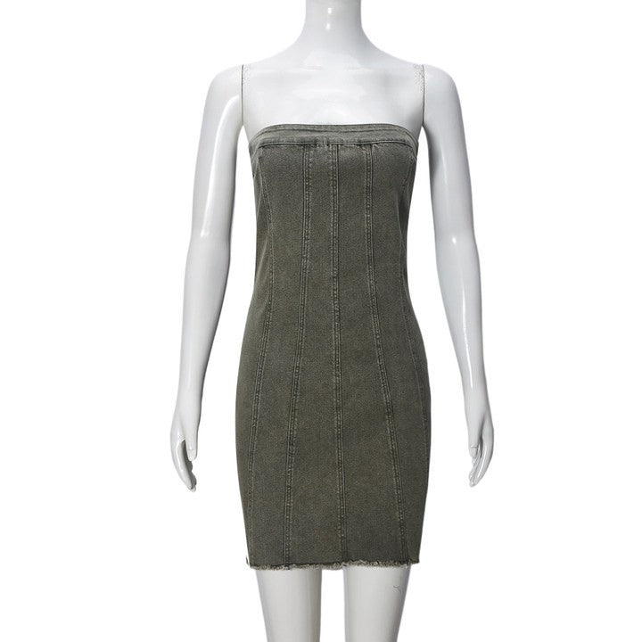 Ylina Bare Denim Mini Dress